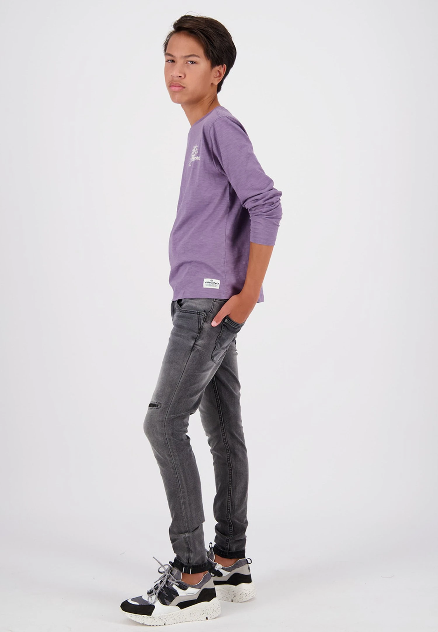 Vingino Alfons- Slim Fit Jeans - Dark Grey Vintage 2 Vingino Alfons- Slim Fit Jeans - Dark Grey Vintage - Afbeelding 2