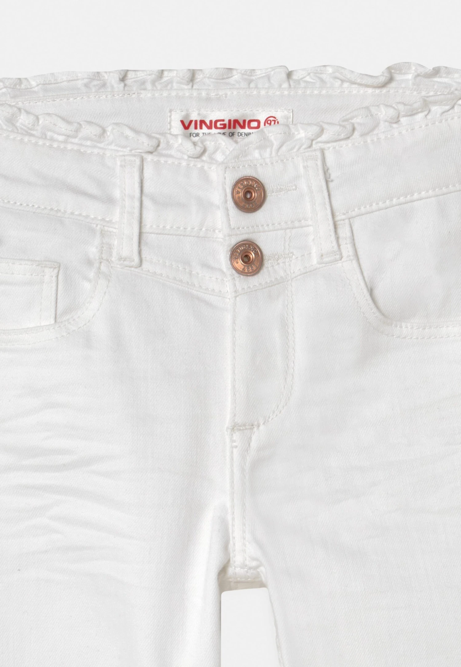 Vingino Candy Ruffle - Straight Leg Jeans - White Denim 3 Vingino Candy Ruffle - Straight Leg Jeans - White Denim - Afbeelding 3