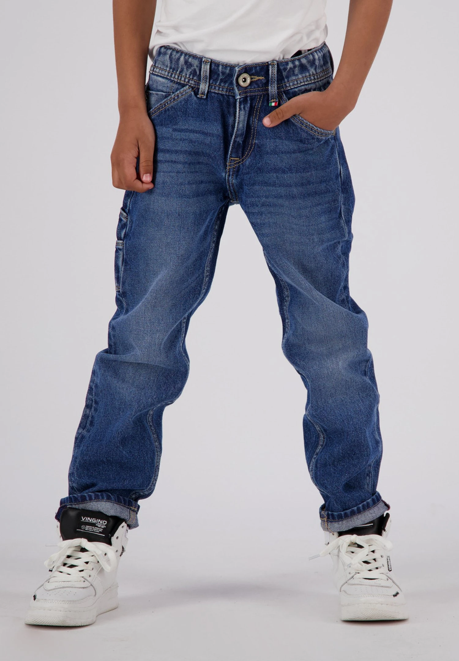 Vingino Peppe Carpenter- Straight Leg Jeans - Blue Vintage 1 Vingino Peppe Carpenter- Straight Leg Jeans - Blue Vintage