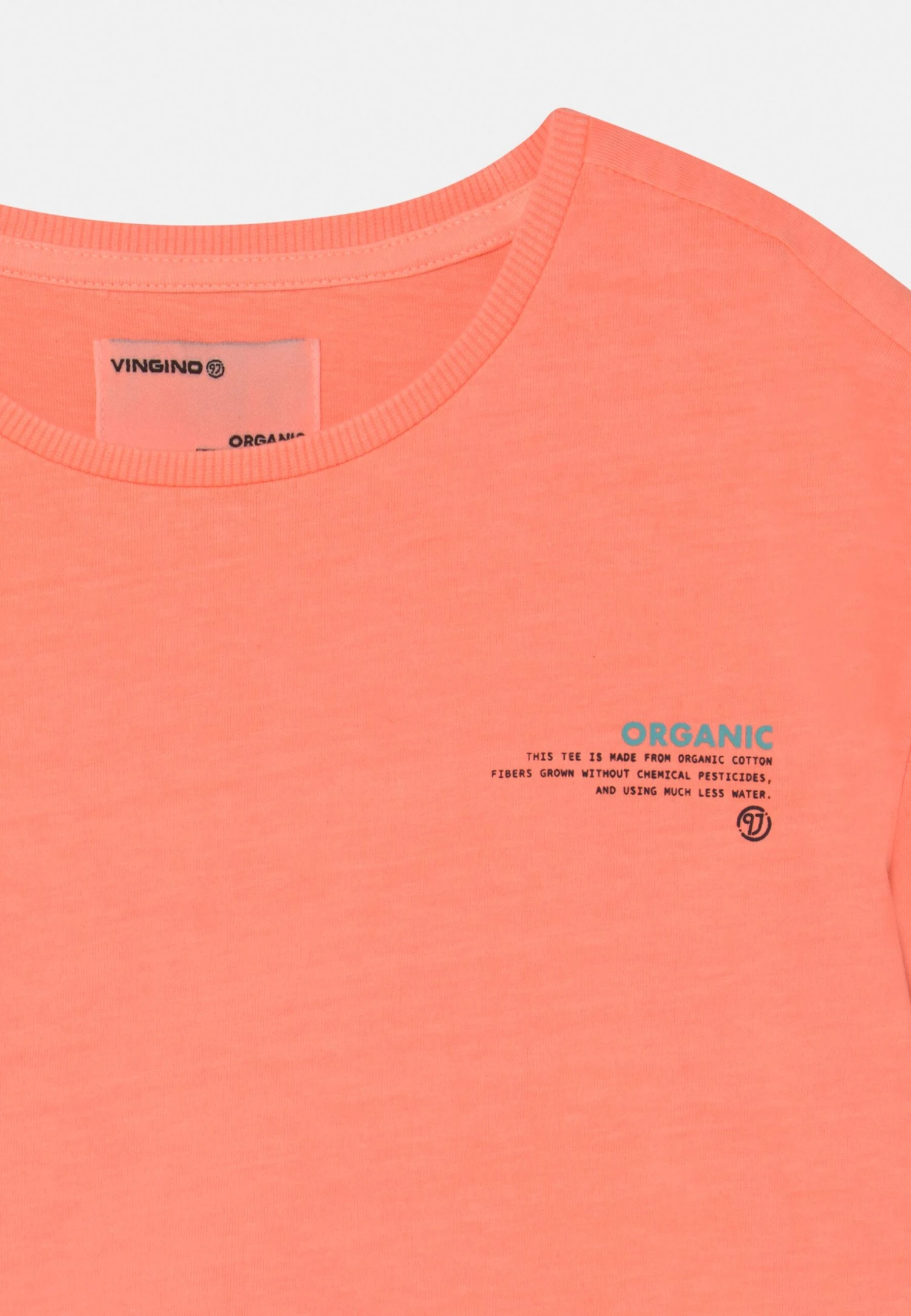 Vingino Tee - T-Shirt Basic - Soft Neon Peach 3 Vingino Tee - T-Shirt Basic - Soft Neon Peach - Afbeelding 3