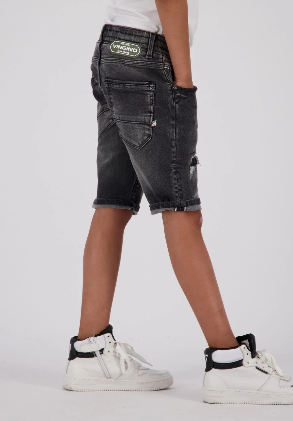 Vingino Cecario - Jeansshort - Black Vintage 3 Vingino Cecario - Jeansshort - Black Vintage - Afbeelding 3