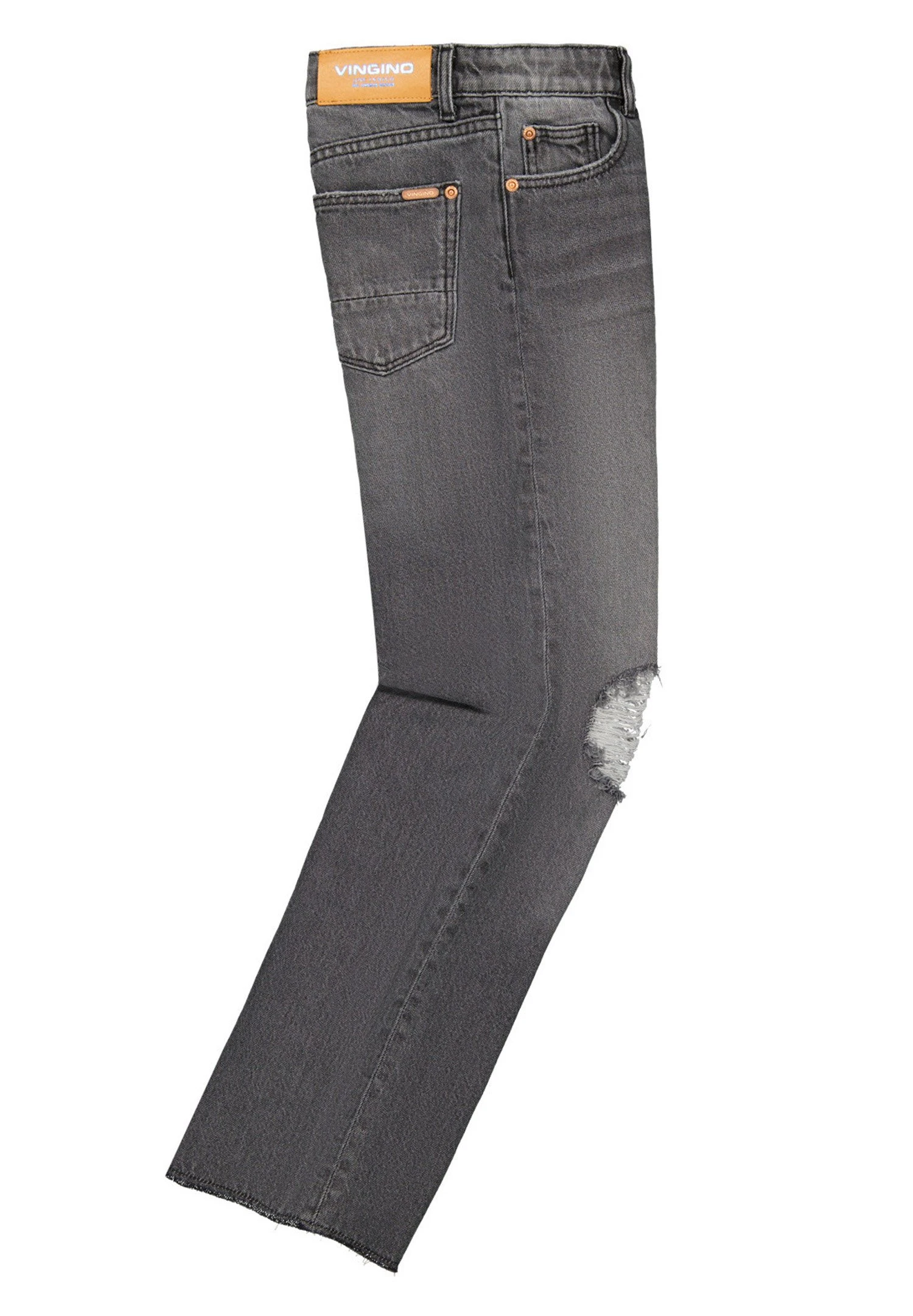 Vingino Cato Destroy- Flared Jeans - Black Vintage 6 Vingino Cato Destroy- Flared Jeans - Black Vintage - Afbeelding 6