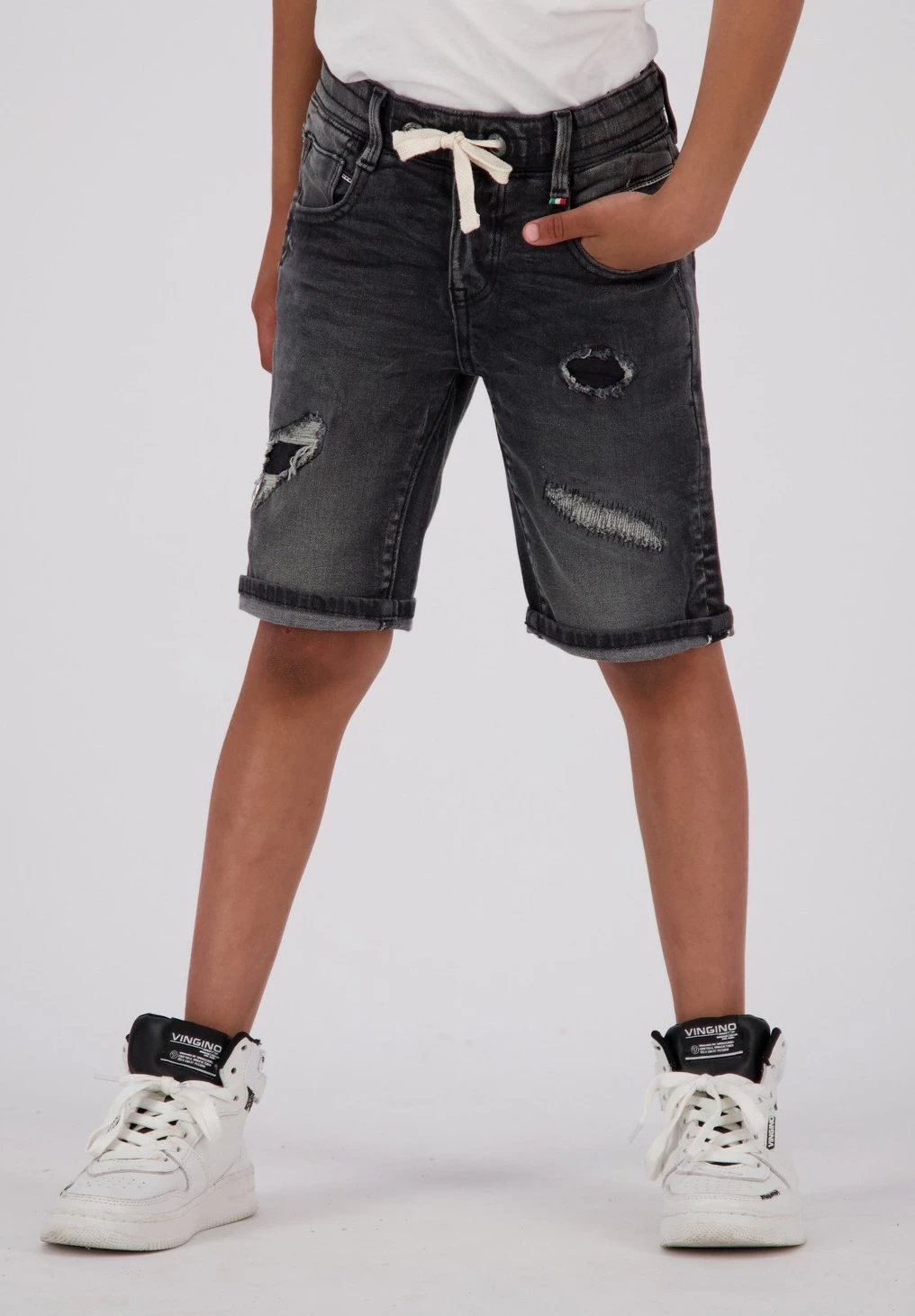 Vingino Cecario - Jeansshort - Black Vintage 1 Vingino Cecario - Jeansshort - Black Vintage