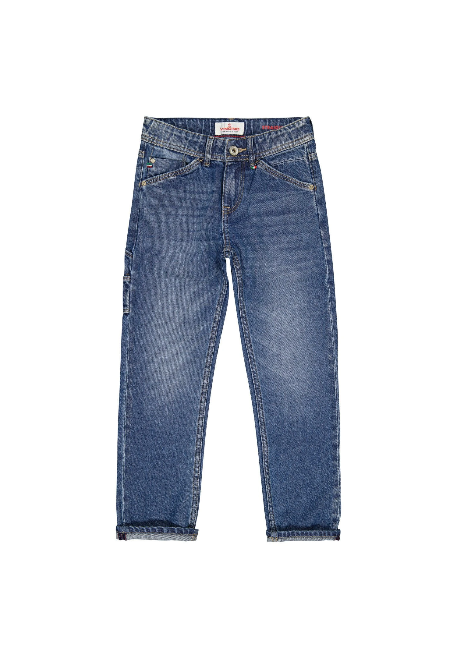 Vingino Peppe Carpenter- Straight Leg Jeans - Blue Vintage 4 Vingino Peppe Carpenter- Straight Leg Jeans - Blue Vintage - Afbeelding 4