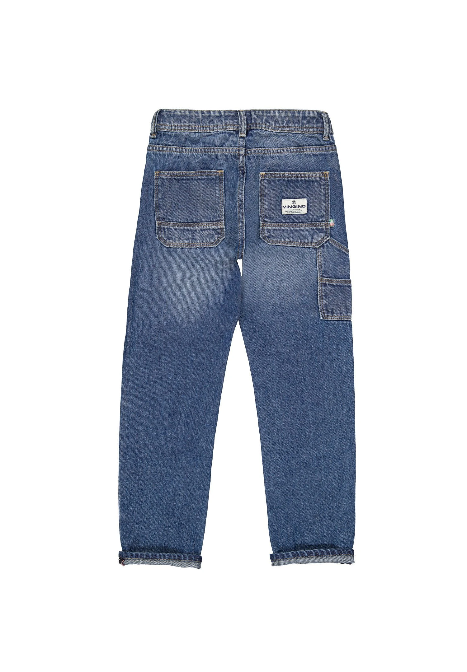 Vingino Peppe Carpenter- Straight Leg Jeans - Blue Vintage 5 Vingino Peppe Carpenter- Straight Leg Jeans - Blue Vintage - Afbeelding 5