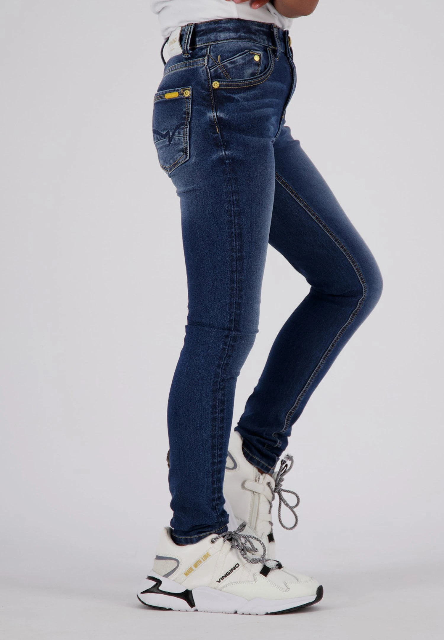 Vingino Bella- Slim Fit Jeans - Blue Vintage 3 Vingino Bella- Slim Fit Jeans - Blue Vintage - Afbeelding 3