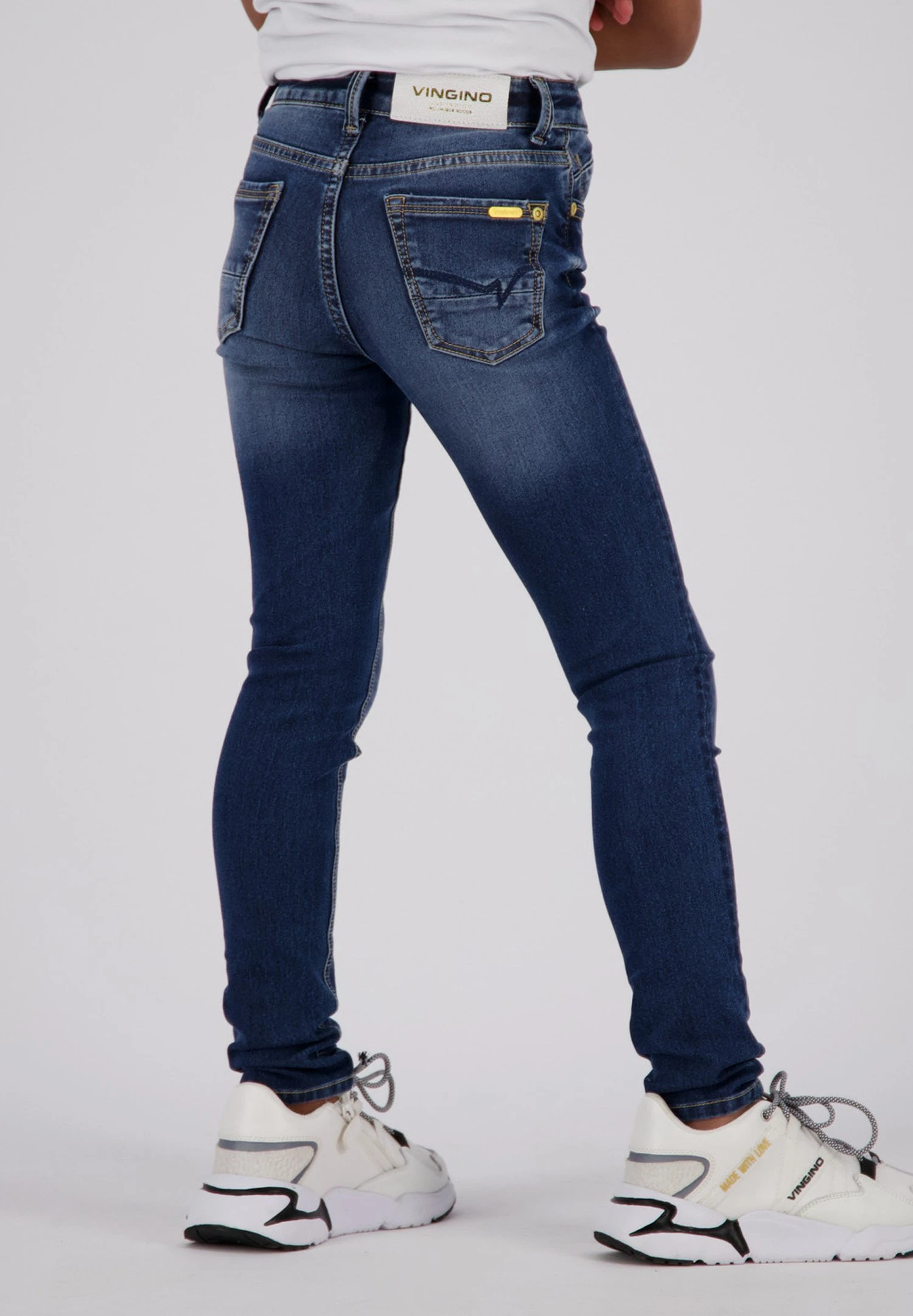 Vingino Bella- Slim Fit Jeans - Blue Vintage 2 Vingino Bella- Slim Fit Jeans - Blue Vintage - Afbeelding 2