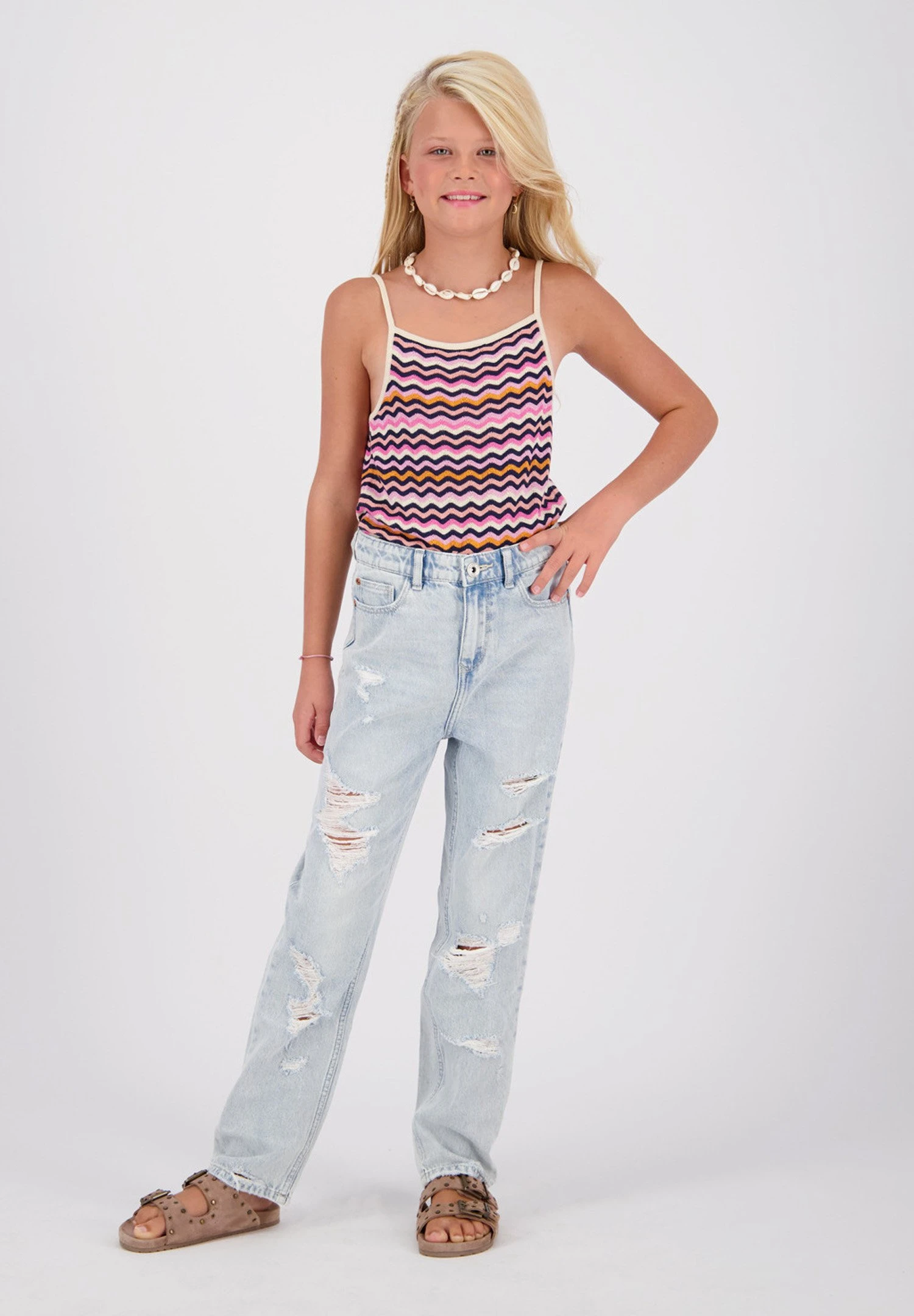 Vingino Chiara Damage - Relaxed Fit Jeans - Light Bleach 1 Vingino Chiara Damage - Relaxed Fit Jeans - Light Bleach